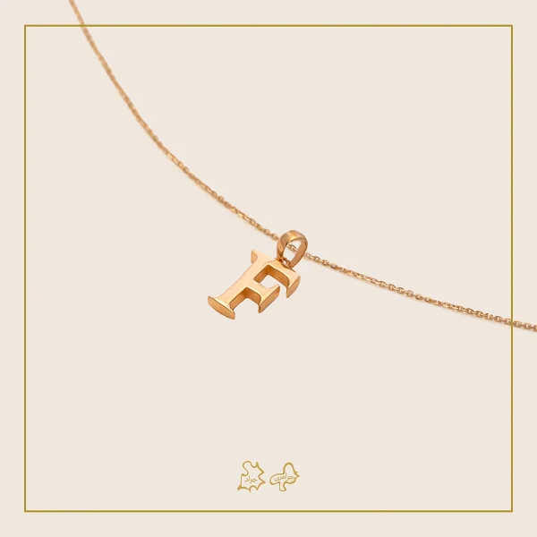 آویز طلا حرف F