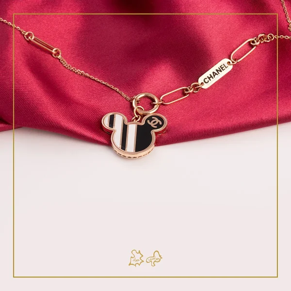 گردنبند طلا میکی موس مشکی