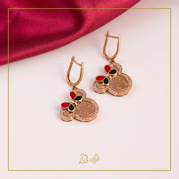 گوشواره طلا میکی موس نگین دار