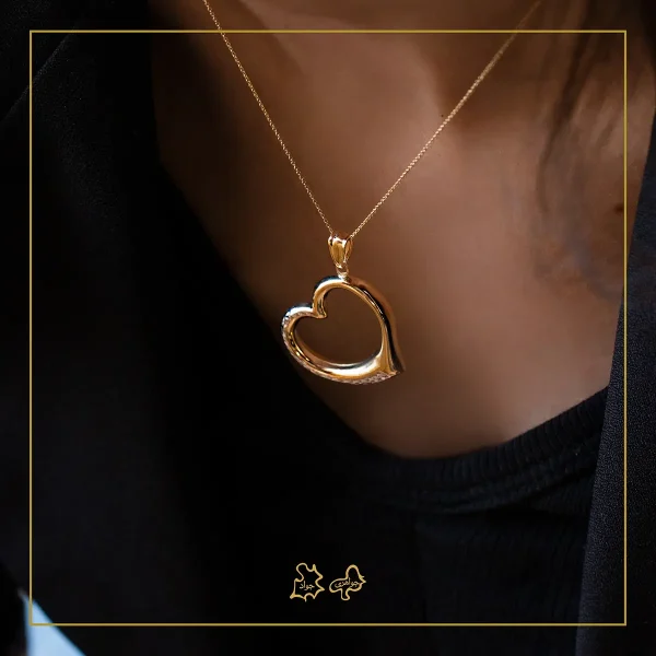 آویز طلا قلب آمیسا