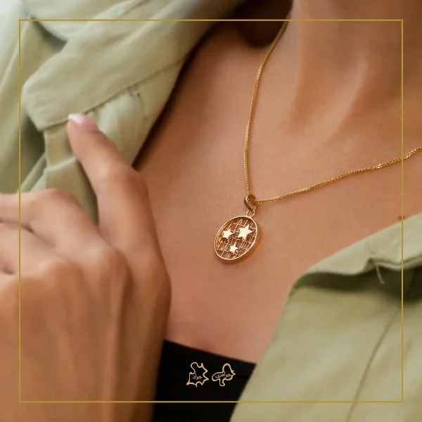 آویز طلا سه ستاره