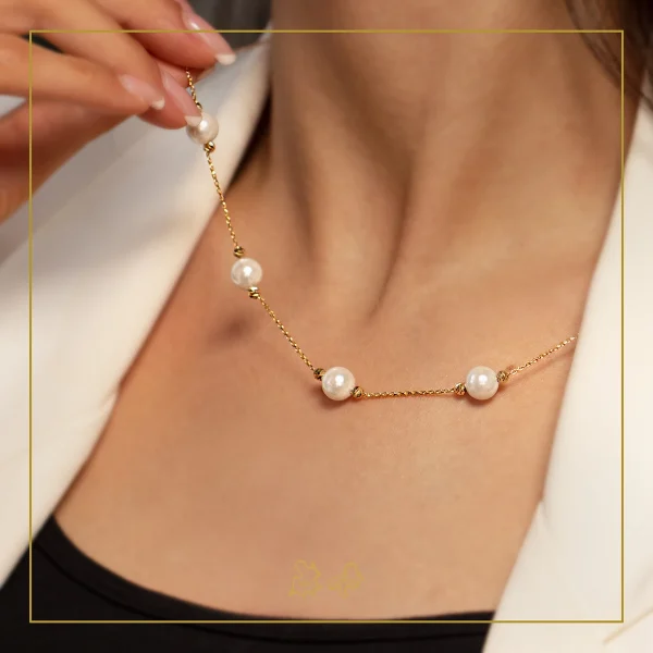 گردنبند طلا البرناردو مروارید دار
