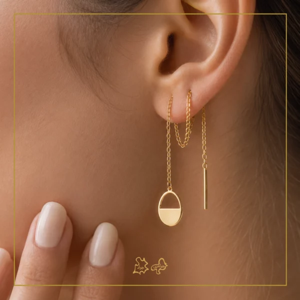 گوشواره طلا بخیه ای ژیما