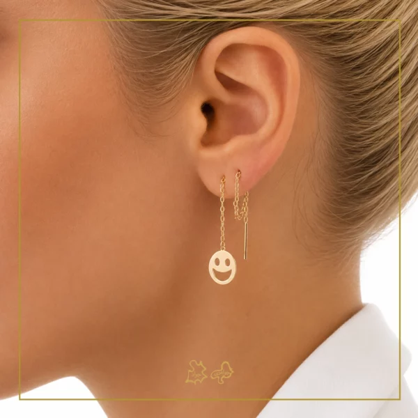 گوشواره بخیه ای طلا اسمایل