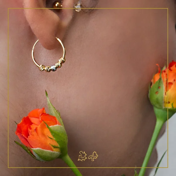 گوشواره طلا البرناردو طلایی و سفید