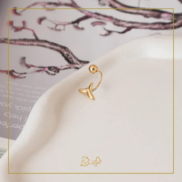 پیرسینگ ناف و گوش طلا دلفین