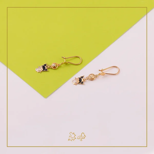 گوشواره طلا بچه‌گانه کرومی آلفا