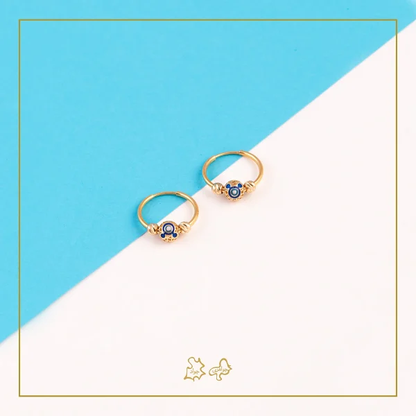 گوشواره طلا بچه‌گانه توپ گلف آبی