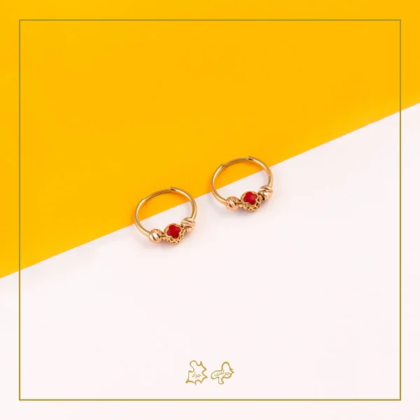 گوشواره طلا بچه‌گانه البرناردو گوی قرمز