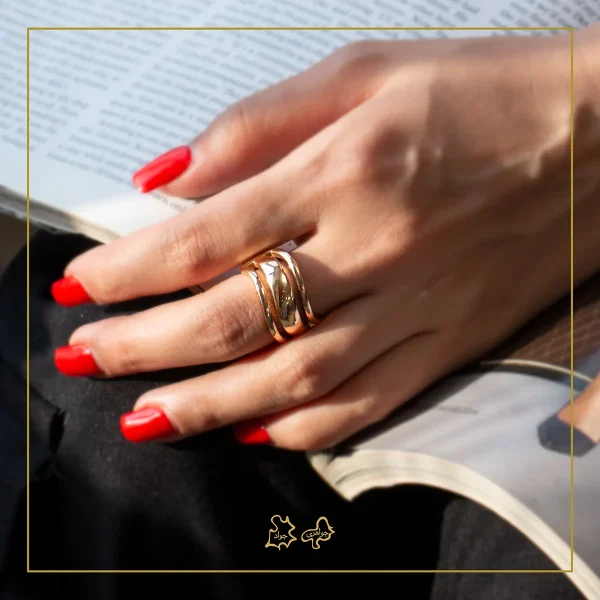 انگشتر طلا سه رج موج - Image 2
