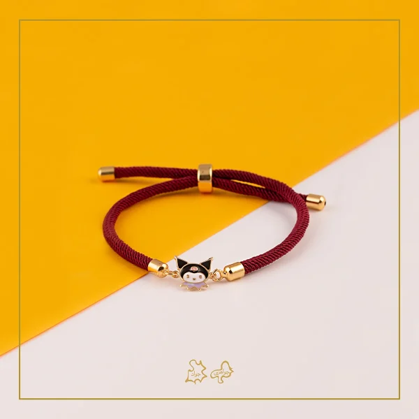 دستبند طلا بچه‌گانه زرشکی کرومی