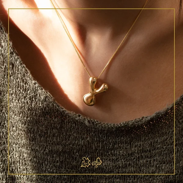 آویز طلا مدل بادکنکی حرف Y براق