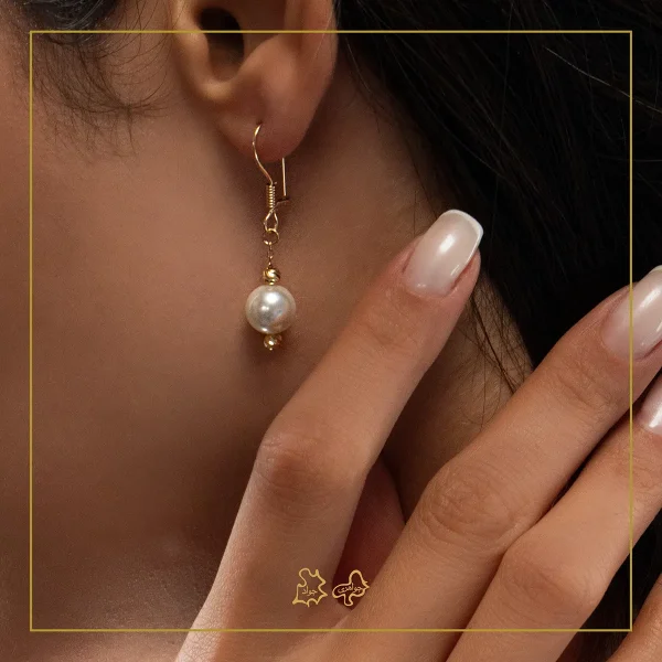 گوشواره طلا مدل مروارید تک