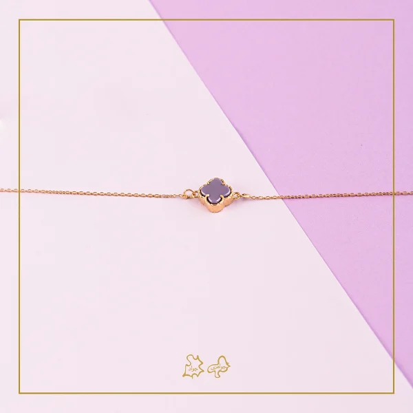 دستبند طلا بچه‌گانه ونکلیف بنفش