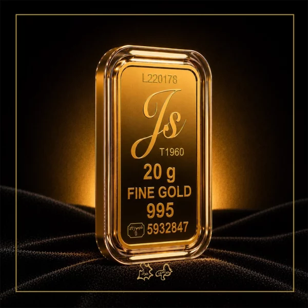 شمش طلا 24 عیار 20 گرمی جی اس