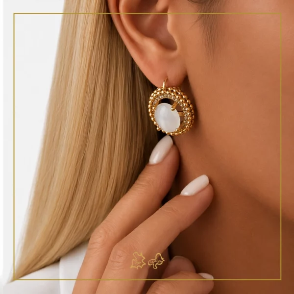 گوشواره طلا عقیق ترکمن