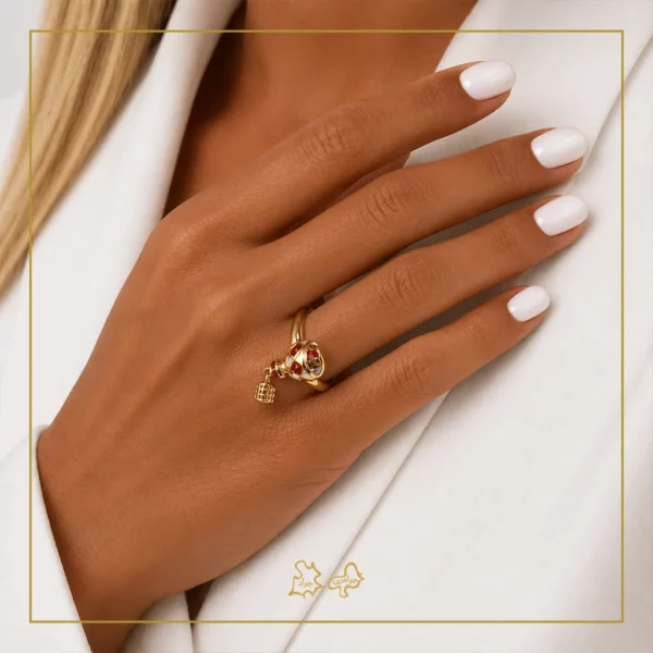 انگشتر طلا بالون کابادوکیا قرمز ساز
