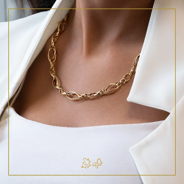 گردنبند طلا تو خالی نیلا