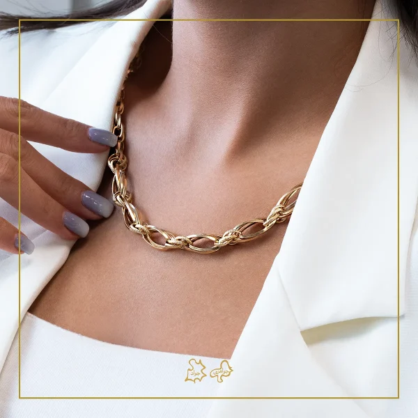 گردنبند طلا تو خالی روزانا