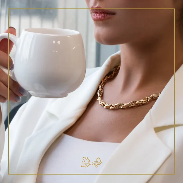گردنبند طلا تو خالی ساینا