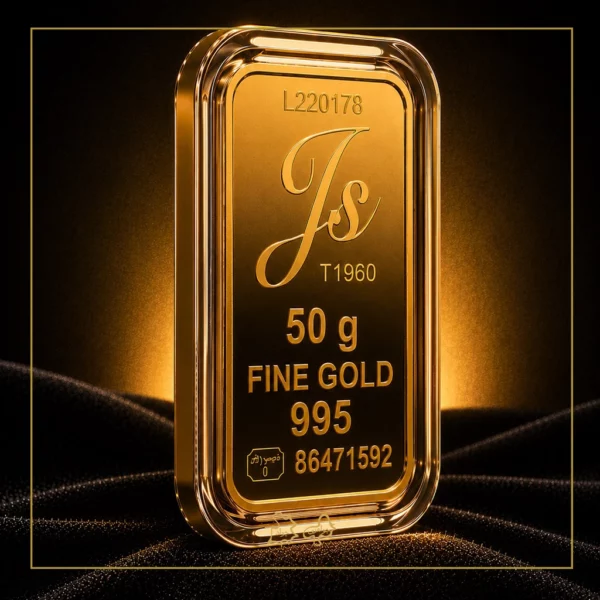 شمش طلا 24 عیار 50 گرمی جی اس