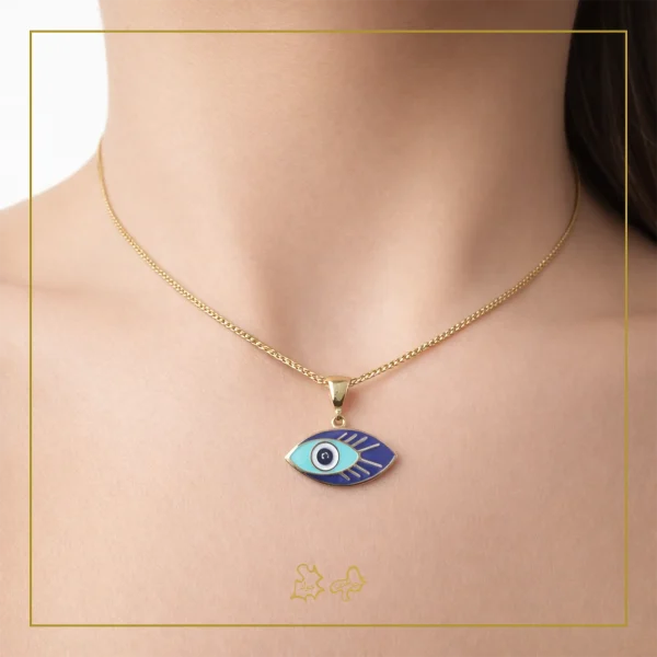 آویز طلا بچه‌گانه چشم زخم قطره
