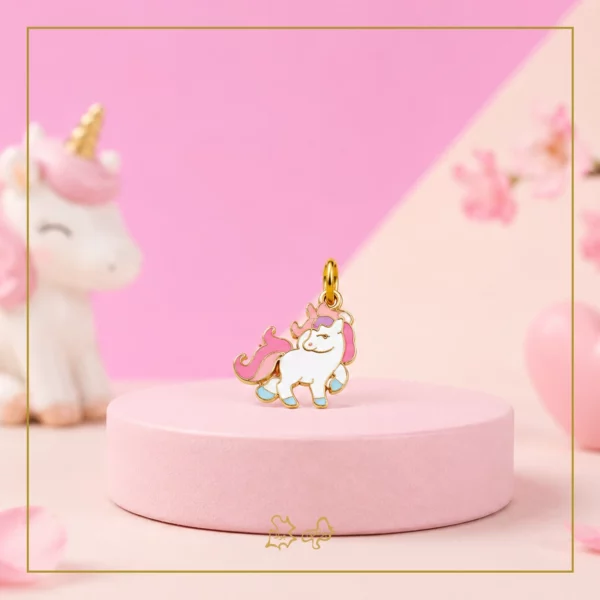 آویز طلا بچه‌گانه یونیکورن 3 رنگ