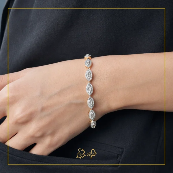 دستبند طلا طرح جواهر واندر