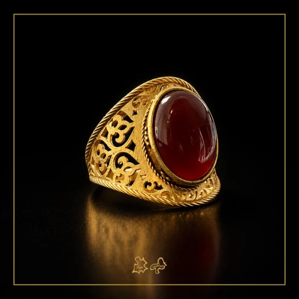 انگشتر طلا عقیق پارس چکاوک - Image 2