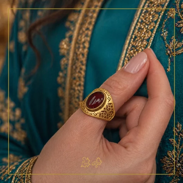 انگشتر طلا عقیق پارس چکاوک