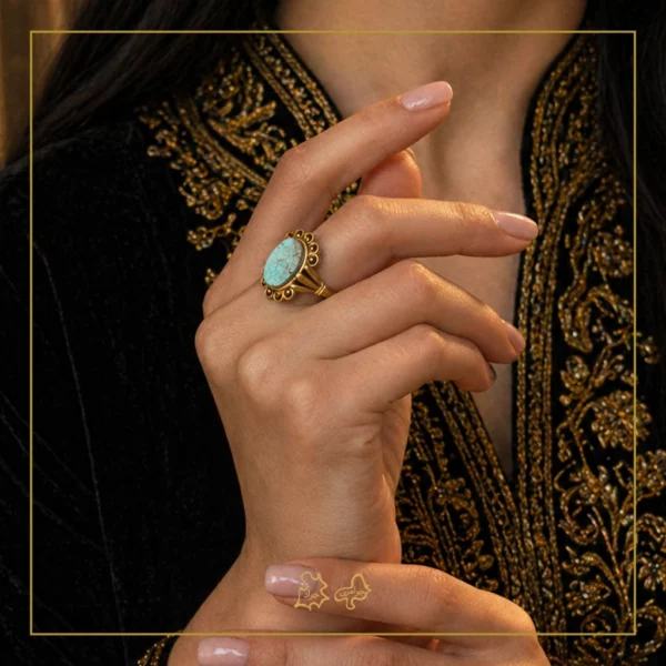 انگشتر طلا فیروزه پارس آسیه