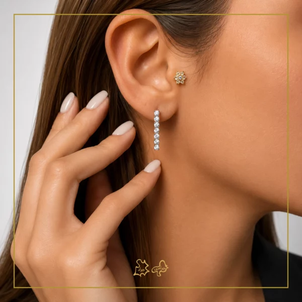 گوشواره طلا تنیسی {کم اجرت}