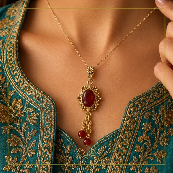 آویز طلا عقیق شهرناز