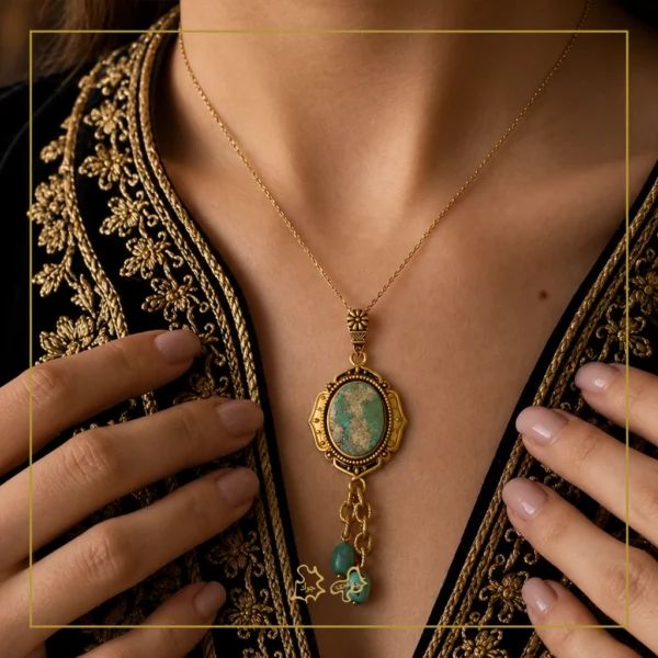 آویز طلا فیروزه فرین