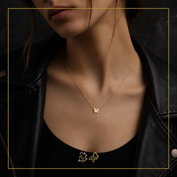 آویز طلا مینیمال پروانه