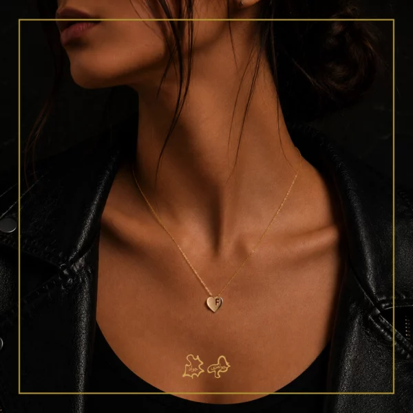 آویز طلا مینیمال قلب F