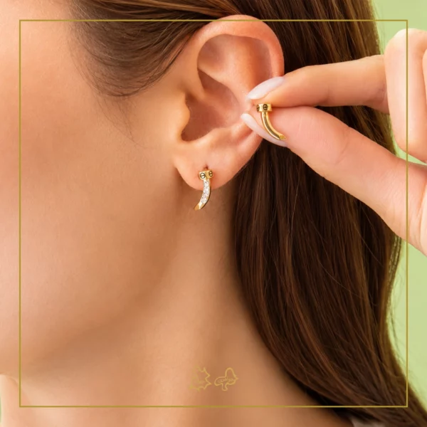 گوشواره طلا میخ کارتیر فانتزی