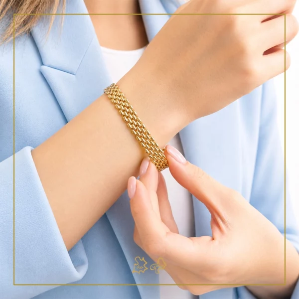 دستبند طلا پوست ماری {کم اجرت}