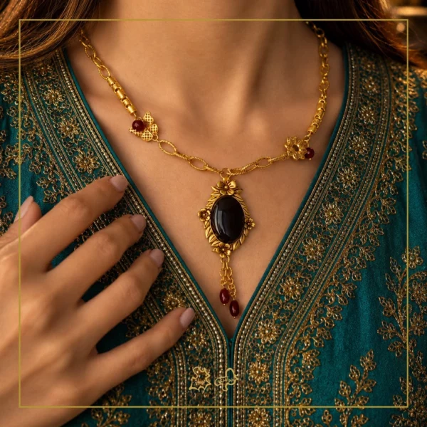 گردنبند طلا عقیق سمنزار