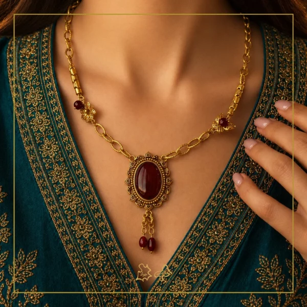 گردنبند طلا عقیق زیور