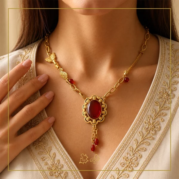گردنبند طلا عقیق پارس ارسلان