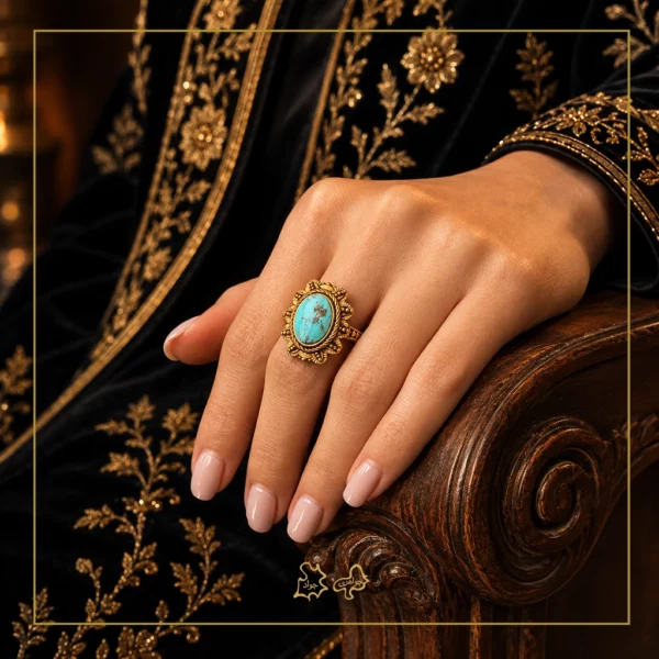 انگشتر طلا فیروزه کاویش