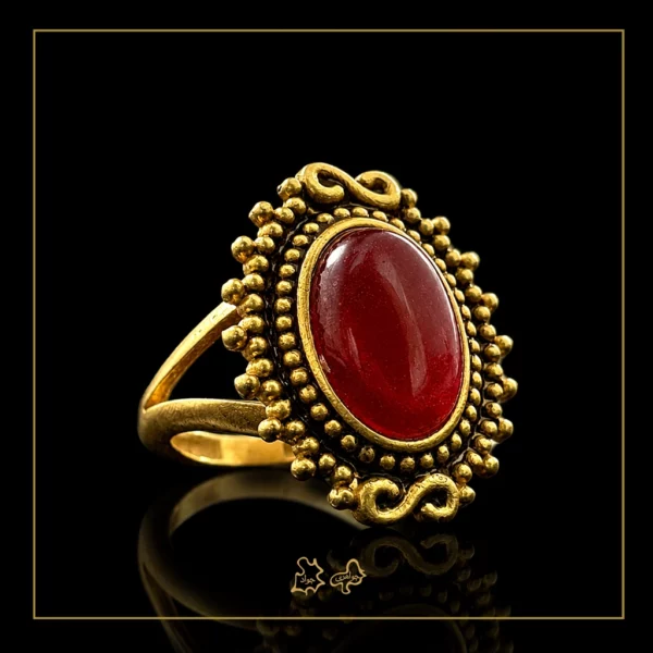 انگشتر طلا عقیق ماهوش - Image 2