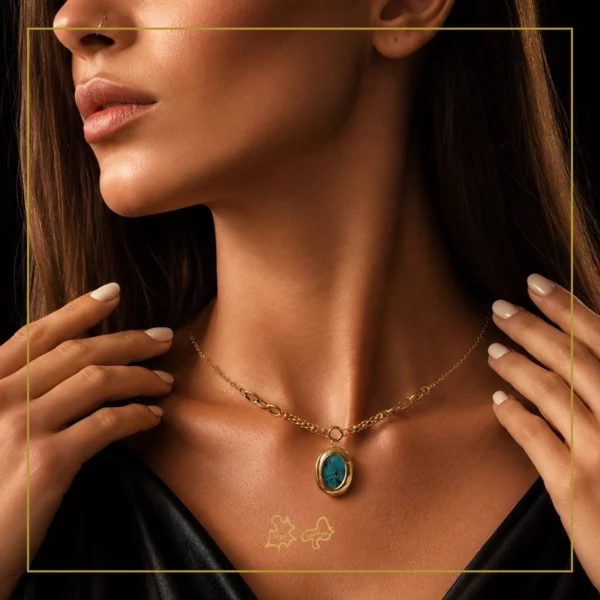 گردنبند طلا فیروزه ماریا