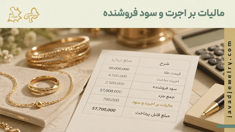 مالیات طلا چیست و چقدر است؟ مالیات بر اجرت و سود فروشنده طلا